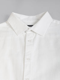 Cotton Linen White Full Sleeve Shirt