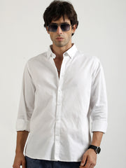 Soft Twill White Full Sleeve Shirt