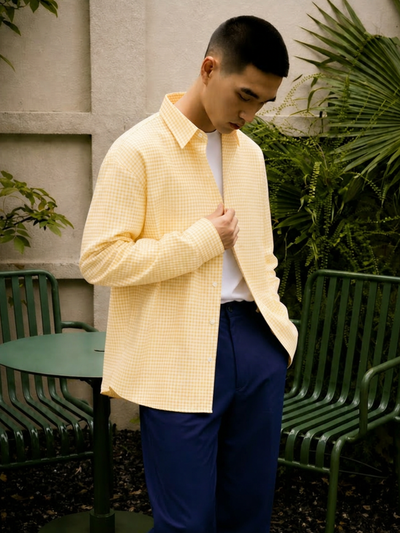 Mini Checks Yellow Full Sleeve Shirt