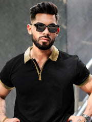 Solid Black Half Sleeve T-Shirt