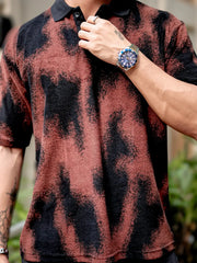 Spray Art Maroon Half Sleeve Polo T-Shirt