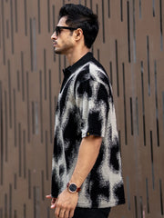 Spray Art Half White Half Sleeve Polo T-Shirt