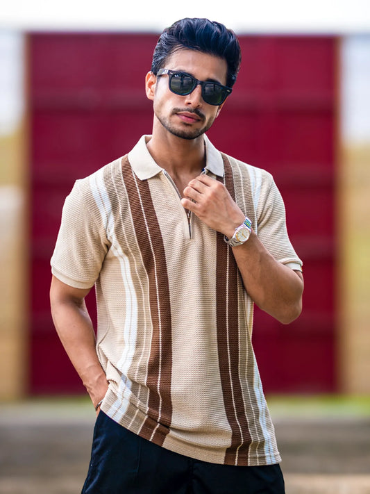 Knitridge Biscuit Half Sleeve Polo T-Shirt