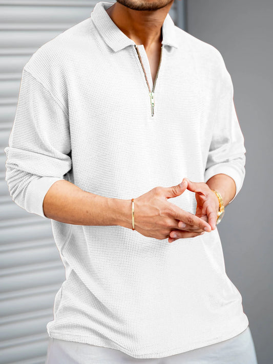 Umbrella White Full Sleeve Polo T-Shirt