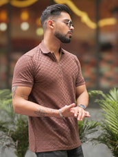Kite Brown Half Sleeve Polo T-Shirt