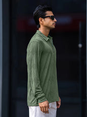 Rhombus Hunter Green Full Sleeve Polo T-Shirt