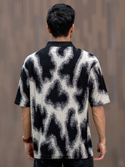 Spray Art Half White Half Sleeve Polo T-Shirt