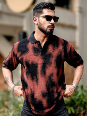 Spray Art Maroon Half Sleeve Polo T-Shirt
