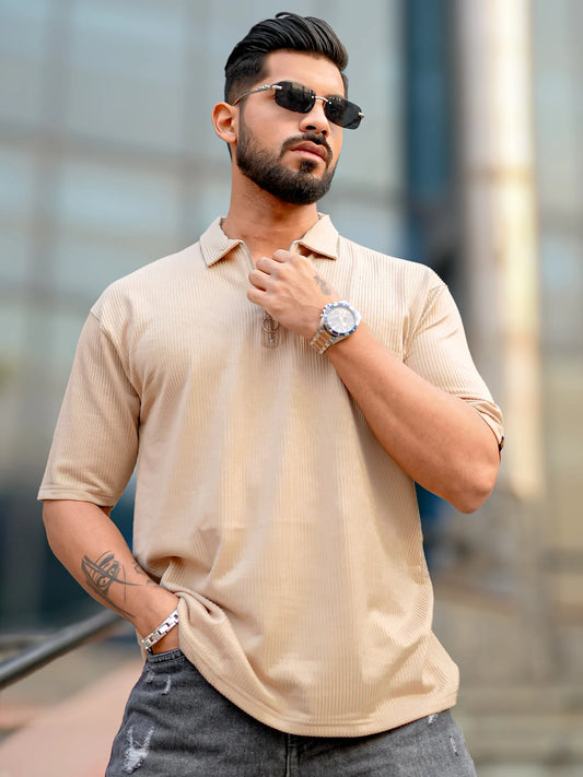 Elliot Biscuit Half Sleeve Polo T-Shirt