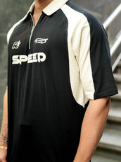 Speed Black Polo Half Sleeve T-Shirt