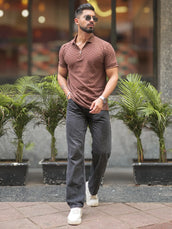 Kite Brown Half Sleeve Polo T-Shirt