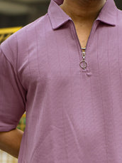 Brooklyn Half Zipper Dark Green Polo Half Sleeve T-Shirt