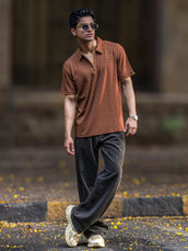 Ralph Brown Half Sleeve Polo T-Shirt