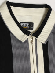 High Street Cream, Grey Full Sleeve Polo T-Shirt