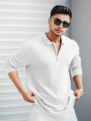 Umbrella White Full Sleeve Polo T-Shirt