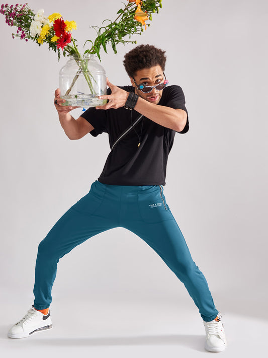 Denim Blue Boss Printed Joggers