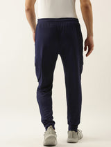 Maniac Men's Solid Navy Packet Polyester Slim Fit Trackpant