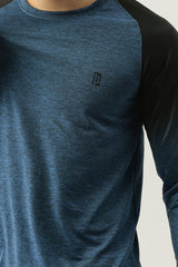 Ombre Sleeves Navy Sports T-shirt