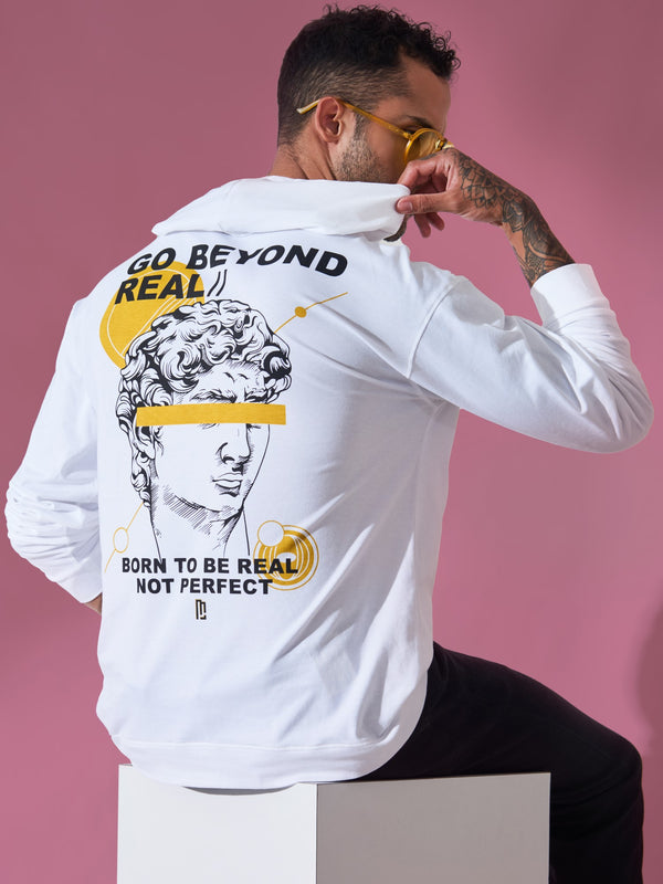 Go Beyond White Oversized Hoodie T-shirt