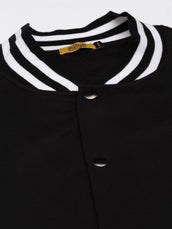 Varsity Black Grey Full Sleeve Jacket