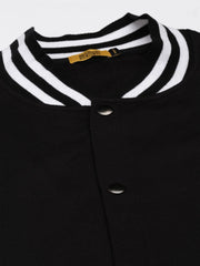 Varsity Black Grey Full Sleeve Jacket