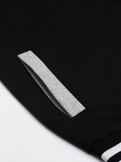 Varsity Black Grey Full Sleeve Jacket