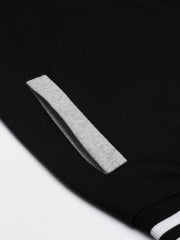 Varsity Black Grey Full Sleeve Jacket