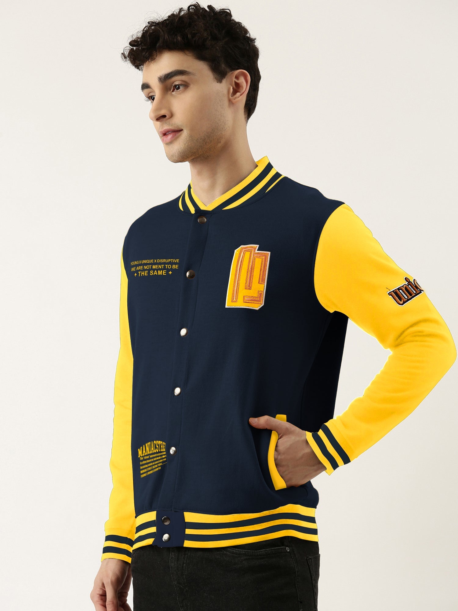 Maniac Street Navy Yellow Jacket