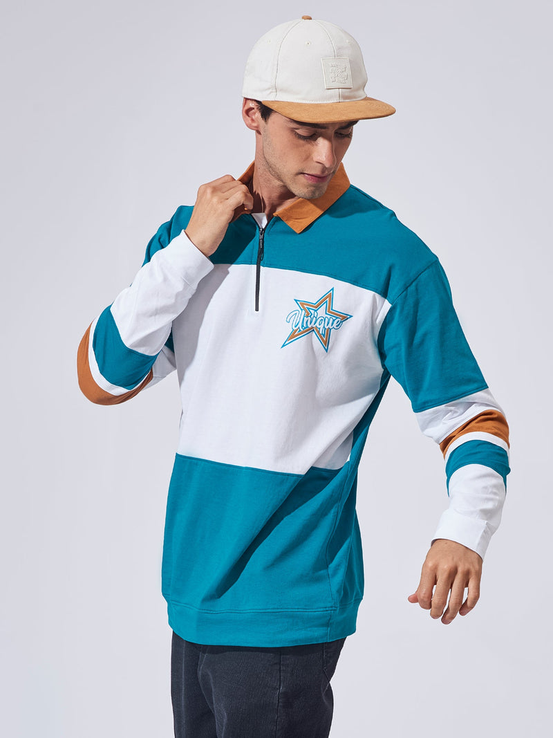 Unique Star Patrol Green Oversized Full Sleeve Polo T-Shirt