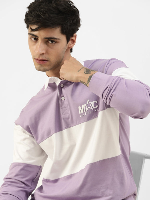 Official Lavender White Oversized Polo T-Shirt