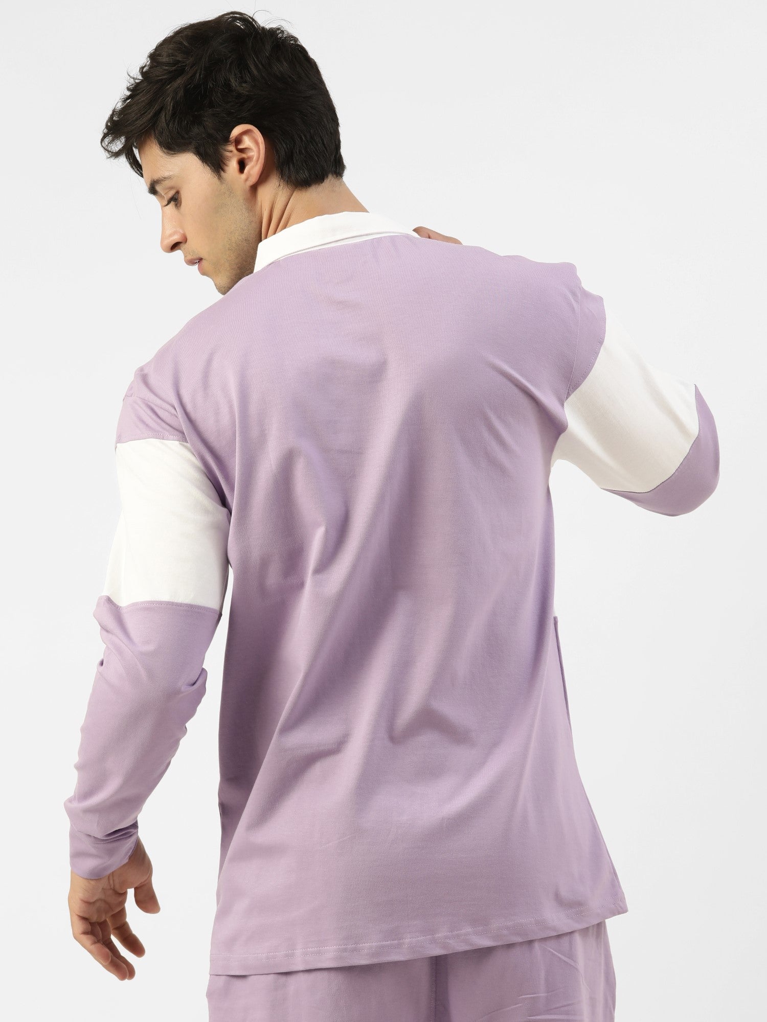 Official Lavender White Oversized Polo T-Shirt