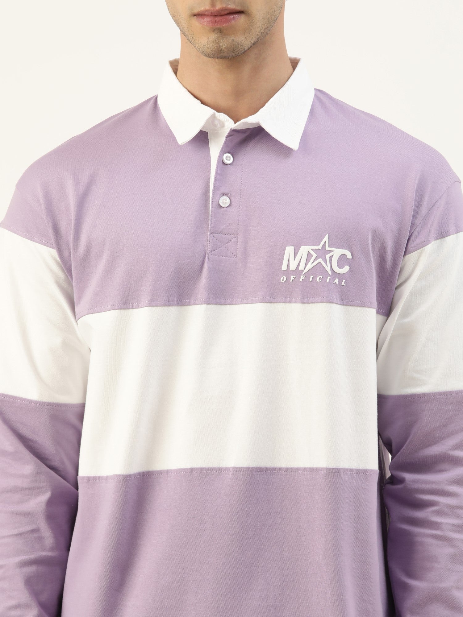 Official Lavender White Oversized Polo T-Shirt