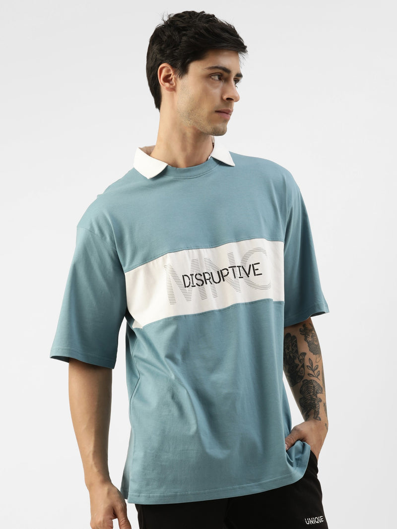 Disruptive Denim Oversized Polo T-shirt