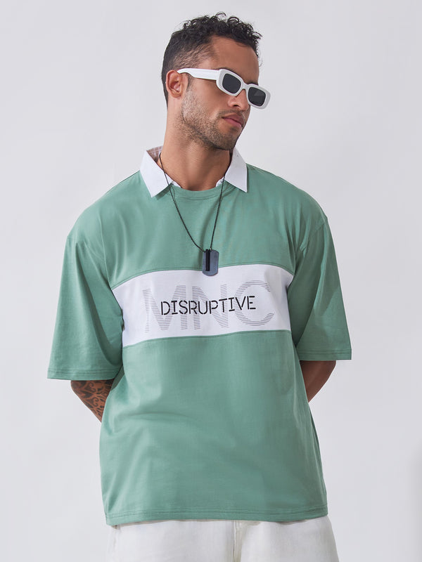 Disruptive Berly Green Oversized Polo T-shirt