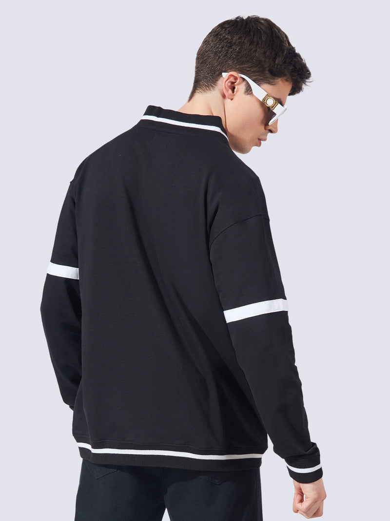 Black striped varsity clearance jacket