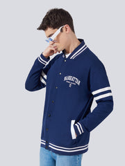 Manhattan Navy Varsity Full Sleeve Jacket