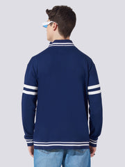 Manhattan Navy Varsity Full Sleeve Jacket