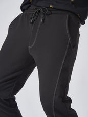 Black Solid Stich Joggers