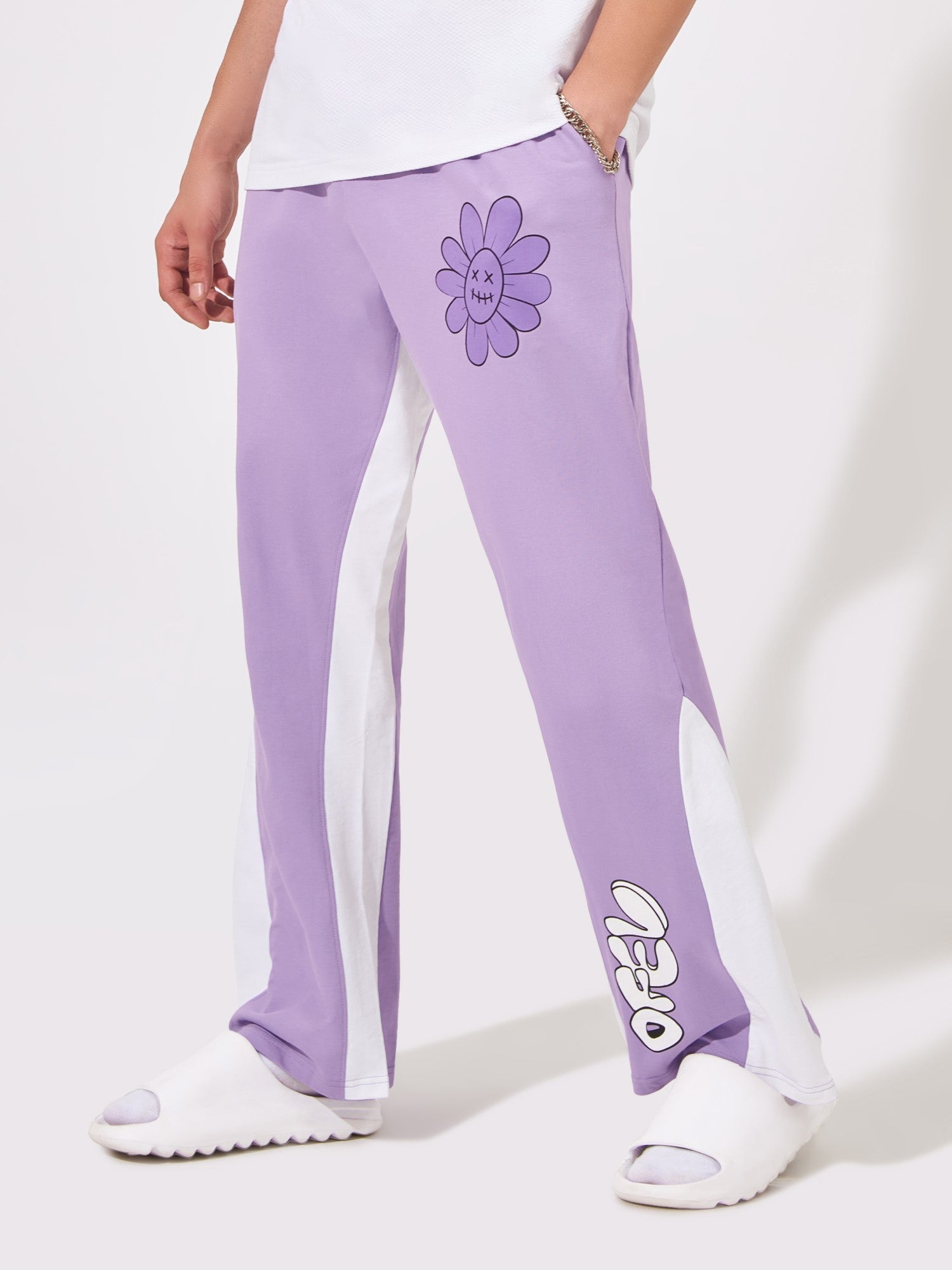 Retro Lavender Bell Bottom Jogger