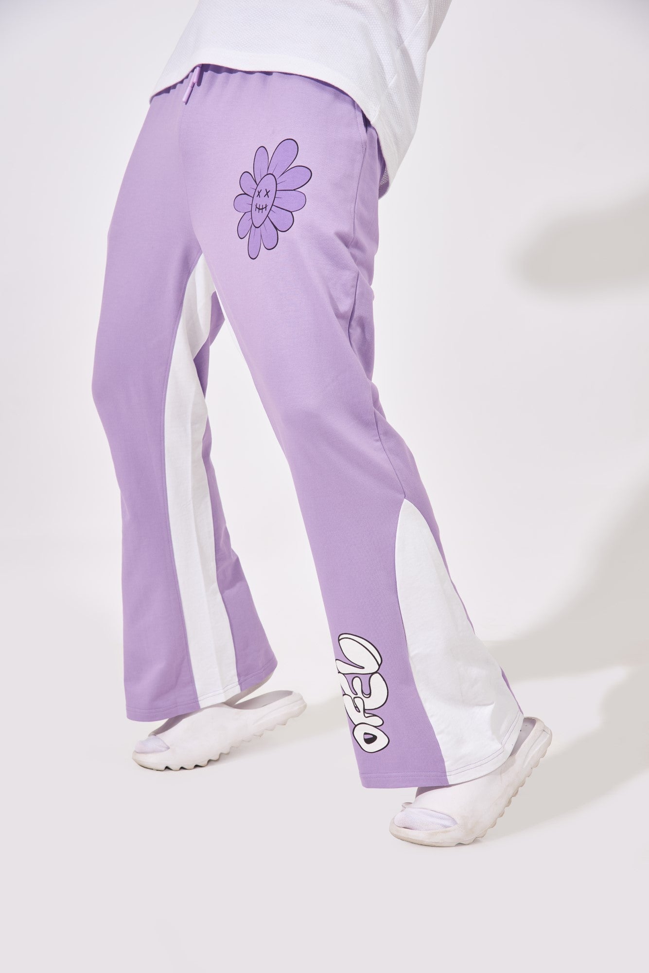 Retro Lavender Bell Bottom Jogger