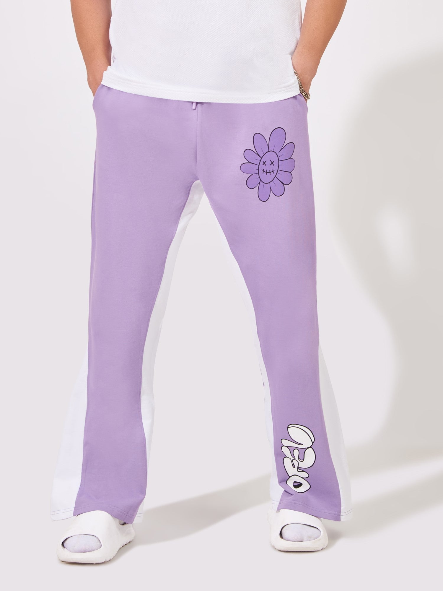 Retro Lavender Bell Bottom Jogger