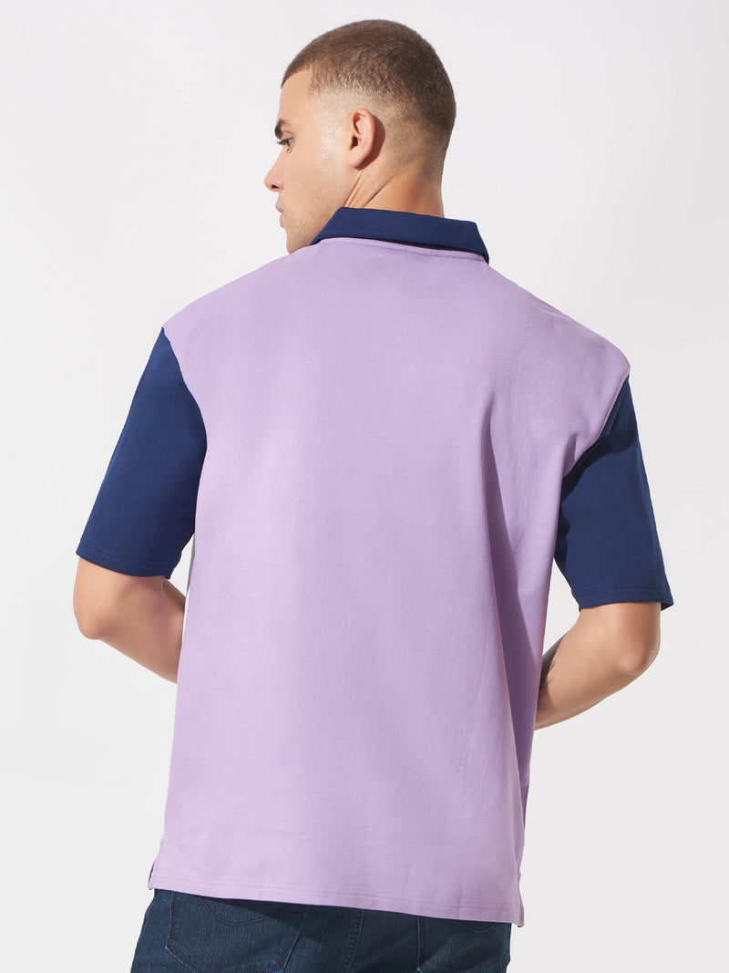 Oklahoma Lavender & Navy Polo T-Shirt