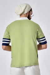 MM Green Lizard Varsity Oversized Polo T-shirt