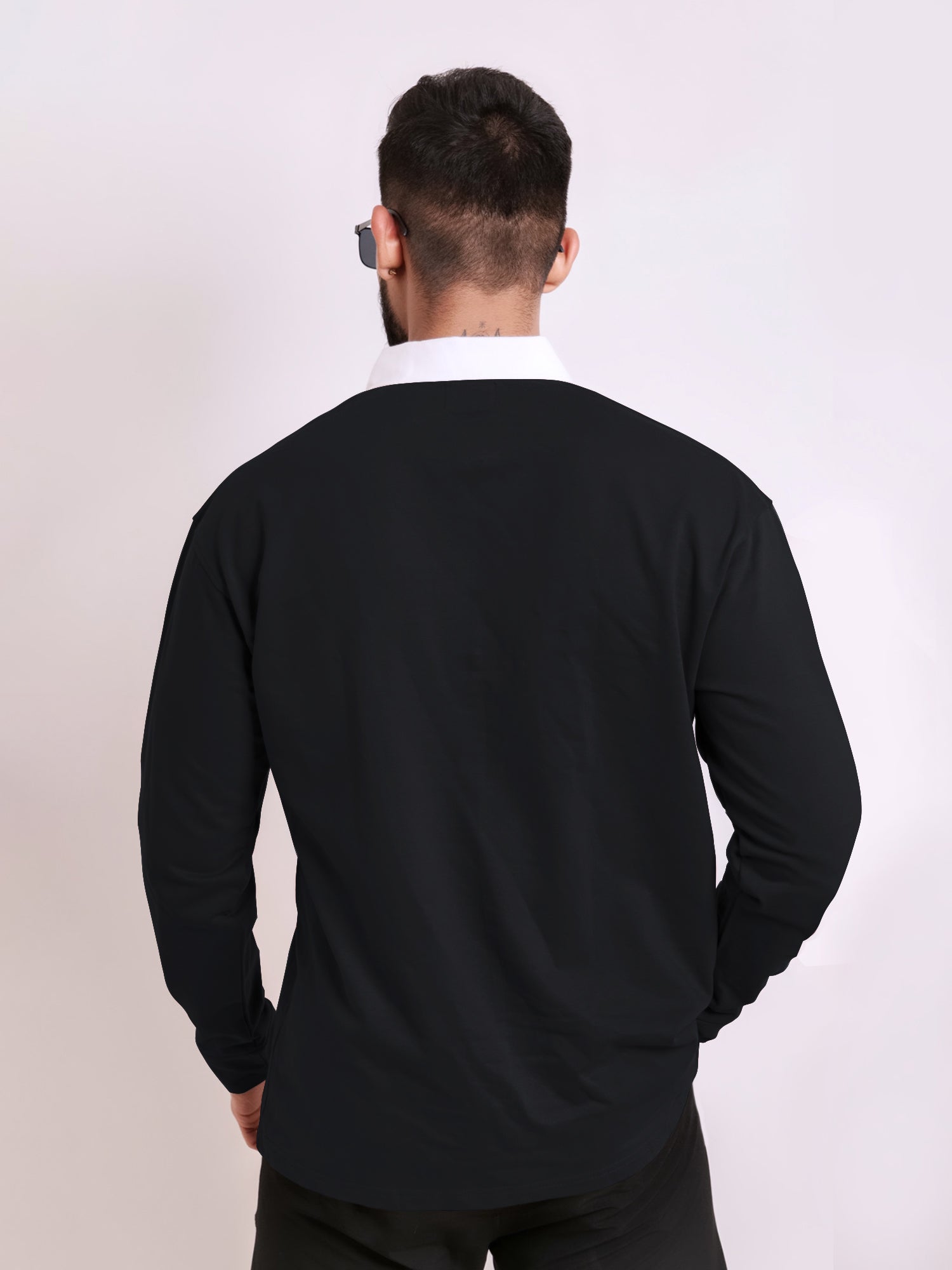 Half Zip Unique Black Fullsleeve Polo Tshirt