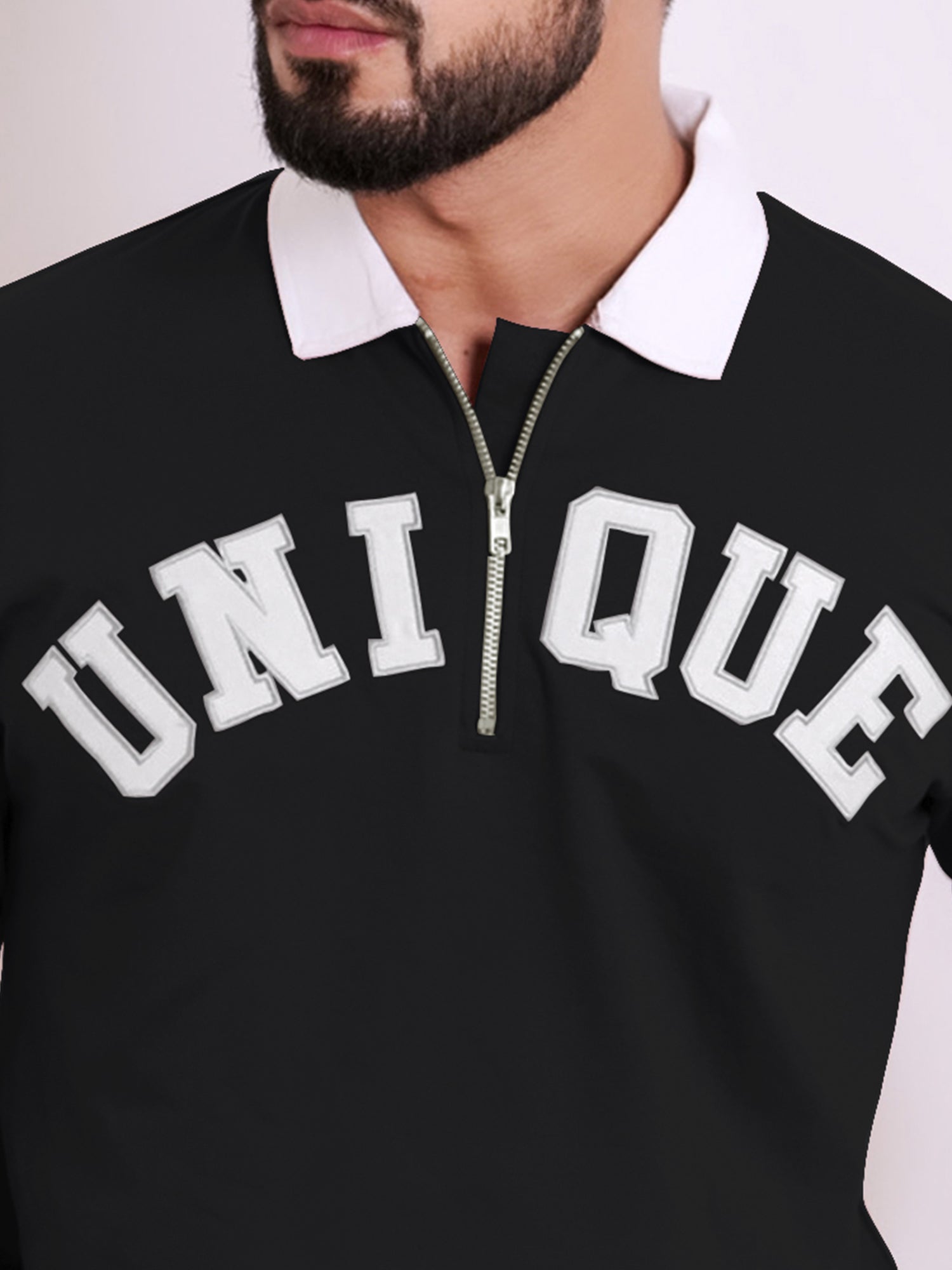 Half Zip Unique Black Fullsleeve Polo Tshirt