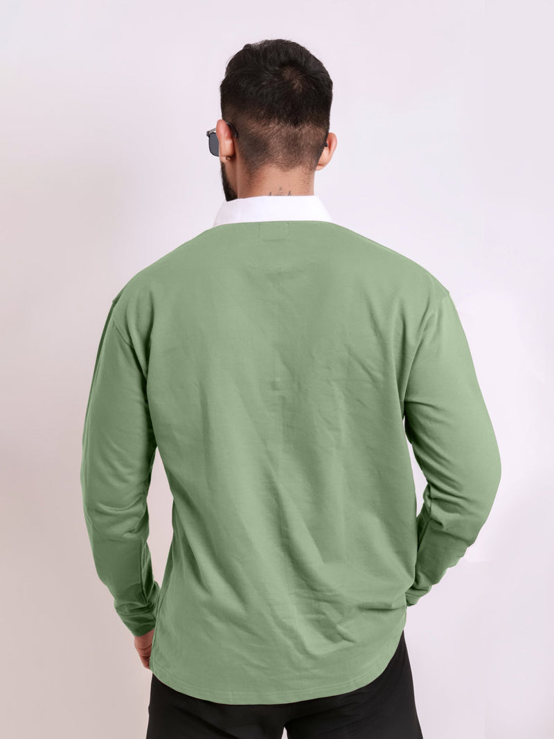 Half Zip Unique Hunter Green Fullsleeve Polo Tshirt