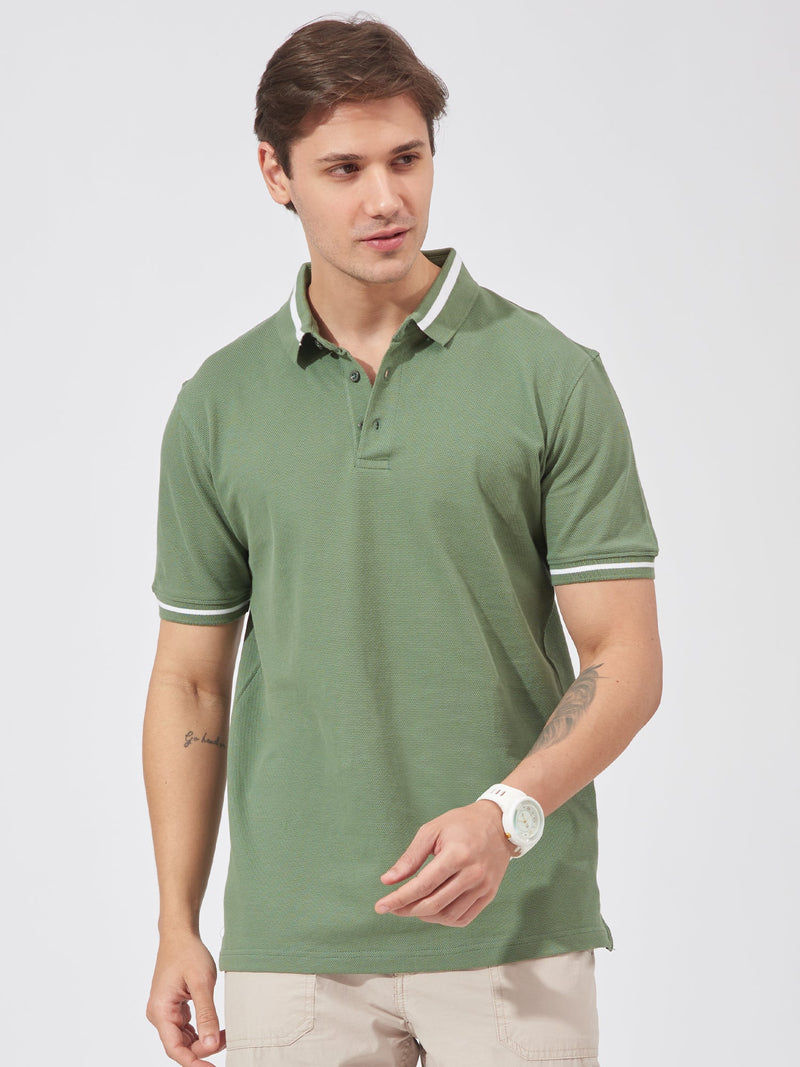 Triple Tuck Pique Hunter Green Polo T-Shirt