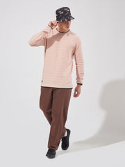 Peak Weave Pink Slim Fit T-Shirt