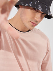 Peak Weave Pink Slim Fit T-Shirt