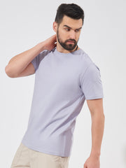 Bold Basic Light Lavender Slim Fit Half Sleeve T-Shirt